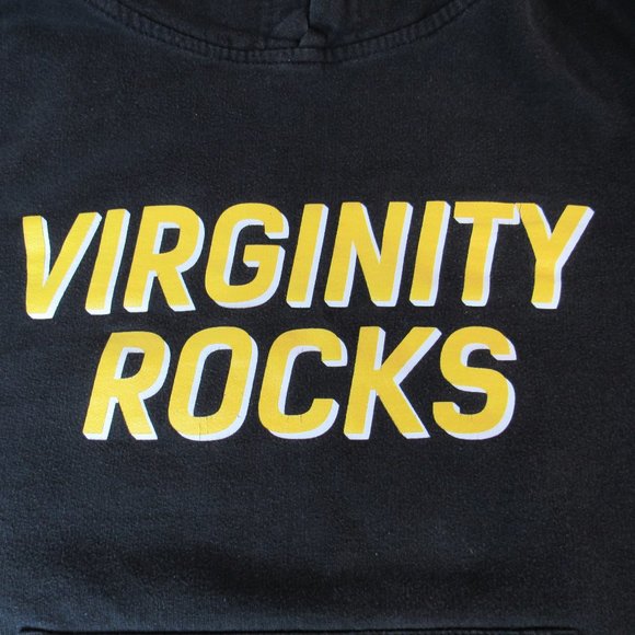 Independent Trading Company Virginity Rocks Graphic Black Hoodie Sweatshirt - Picture 3 of 6